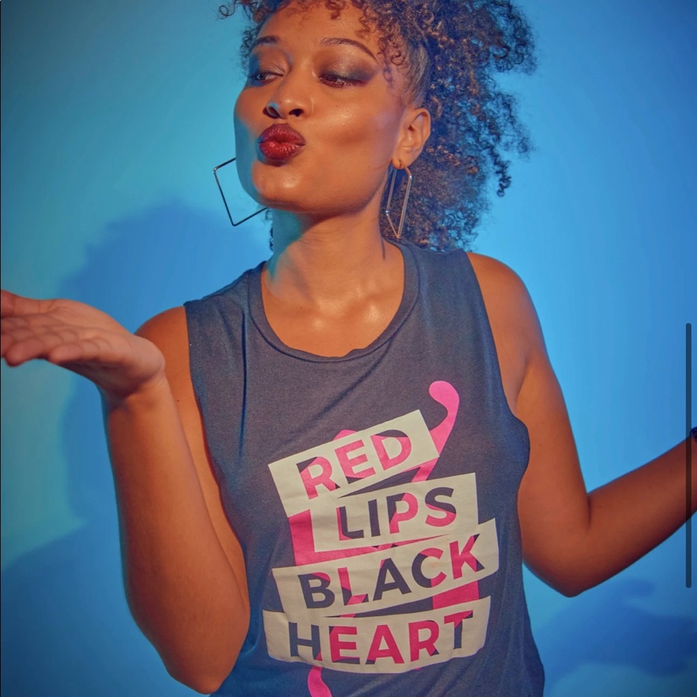 Sellout Life Red Lips Black Heart sleeveless tee muscle tank NWT band punk rock